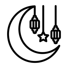 Fototapeta premium Eid ul Fitr Vector Line Icon Design
