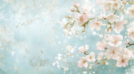 Watercolor flowers pattern japanese cherry blossom background wallpaper