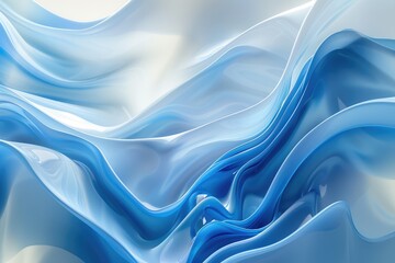 Obraz premium Abstract blue color wave flowing express the energetic ripple. Seamless texture of vividness curve swirling convey sense of harmony and wonderful scene perfect for effect and graphic design. AIG51.