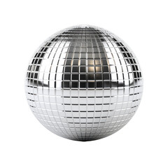 highly reflective disco ball on transparent background