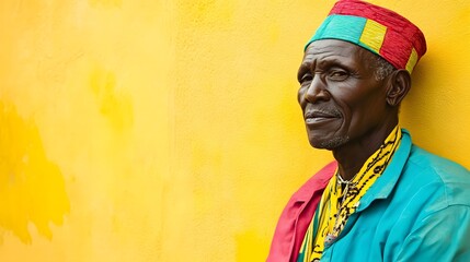 Obraz premium Vibrant Portrait of a Man Celebrating in Traditional Regional Attire