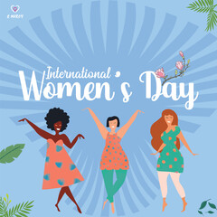 Happy International Women's day vector or illustration.