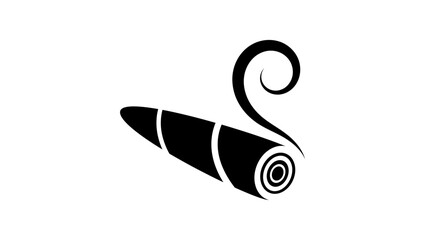cuban cigar symbol, black isolated silhouette