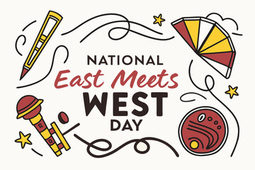 NATIONAL EAST MEETS WEST DAY vector illustration