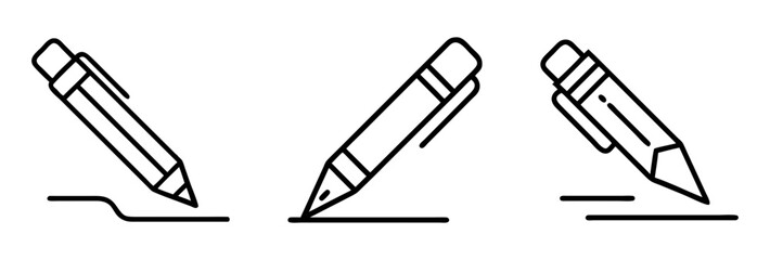 Fototapeta premium pen writing icon, pen writing line art - simple line art of pen writing, perfect for pen writing logos and icons