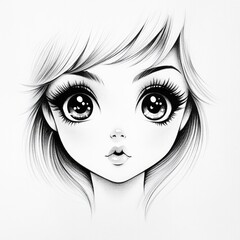 Fototapeta premium Hyper realistic pencil drawing of whimsical character with intricate details