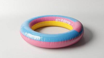 Colorful inflatable ring, studio shot, summer, background, website