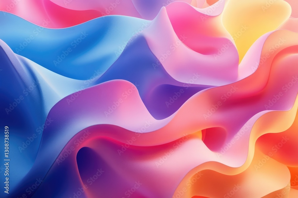 Leinwandbilder abstract image of vibrant, flowing pastel colors creating a wave-like pattern.