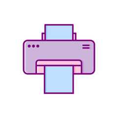 flat design printer vector icon