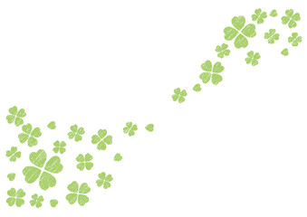 クローバーの背景　はがき　テンプレート　手描き風