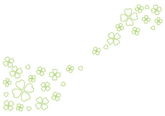 クローバーの背景　はがき　テンプレート　手描き風