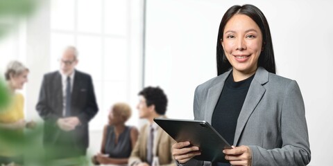 Confidence Asian business woman remix