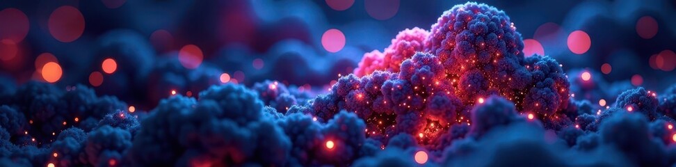 Fototapeta premium Abstract glowing circuitry cloud, nodes connected , digital, network