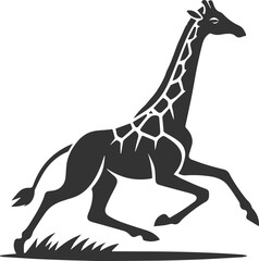 Giraffe running at full speed vector silhouette