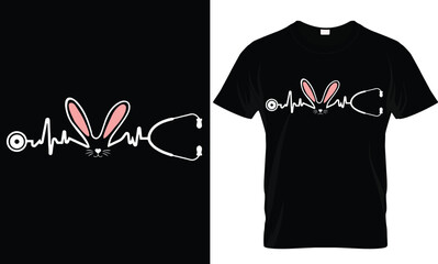 happy easter day trendy T shirt design graphic template. easter bunny funny t shirt design