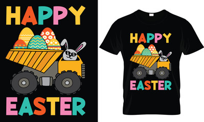 happy easter day trendy T shirt design graphic template. easter bunny funny t shirt design