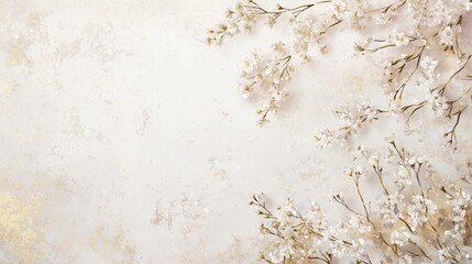 Fototapeta premium Gray Blossom Minimal Watercolor Background