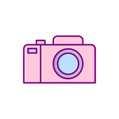 flat design camera vector icon