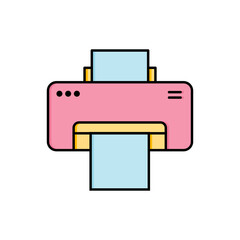 flat design printer vector icon