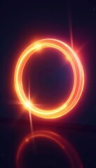 Abstract warm light rays forming a ring, looping motion , bright, yellow, pattern