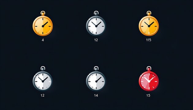 Colorful Pocket Watch Icons