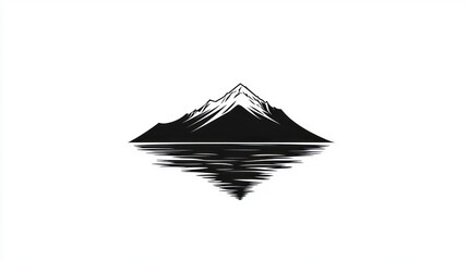 Mountain reflection, calm lake, minimalist art, nature design