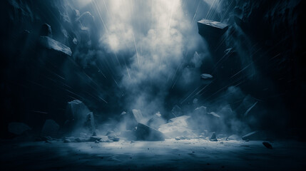 Obraz premium Ethereal dreamlike background floating shattered me