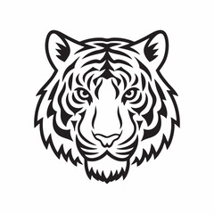 tiger head outline tattoo vector illustratorwhite background