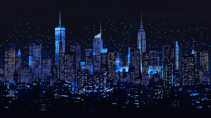 Obraz premium Tech City Skyline