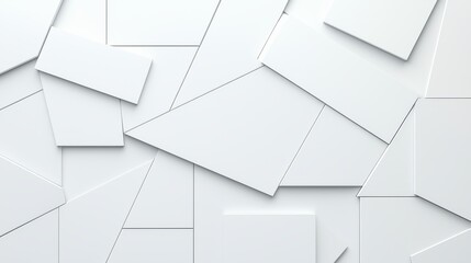 Abstract geometric white background of overlapping shapes. Minimalist modern design with clean lines and angles.