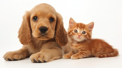 Fototapeta premium Puppy & Kitten Studio Portrait
