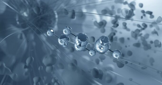 Looped video of Butadiene, divinyl, rotating molecular 3D ball-and-stick model