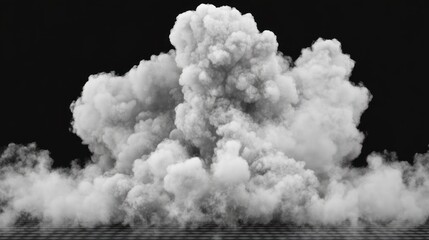 Large, dense cloud of white smoke or dust explosion.