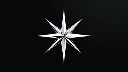 Obraz premium Eight-pointed star, dark background, graphic design, abstract art, website