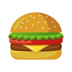 A delicious burger isolated on transparent background 