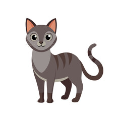 A cute cartoon cat isolated on transparent background
