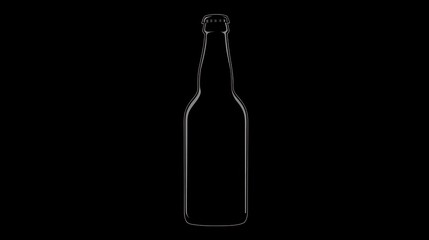 Empty beer bottle, dark background, studio shot, beverage packaging