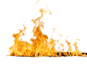 Realistic Flames and Fire – Isolated on White Background – Transparent PNG – AI Generated