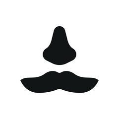 Fake mustache icon represents classic disguise humor, perfect for April Fool's Day designs, prank-themed content, comedy events, and playful illustrations.