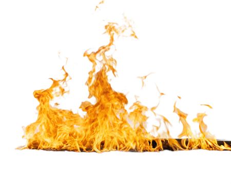 Realistic Flames and Fire – Isolated on White Background – Transparent PNG – AI Generated