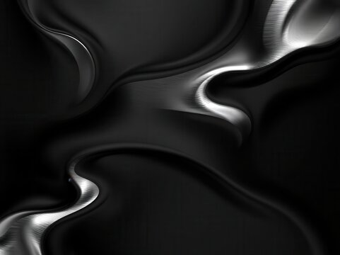 Abstract Black and Silver Swirling Design