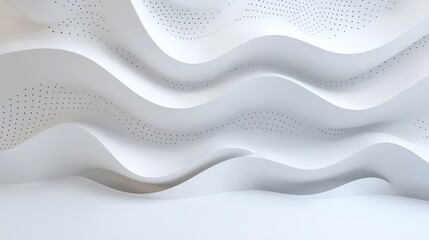 Fototapeta premium Abstract white wavy architectural pattern background with flowing curves and minimalistic design.
