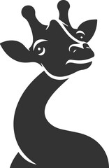 Giraffe tilting its head sideways in curiosity vector silhouette