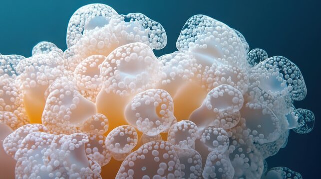 Abstract art displaying a collection of organic bubble shapes