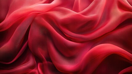 Obraz premium Rich red fabric flows gracefully, showcasing soft textures and d
