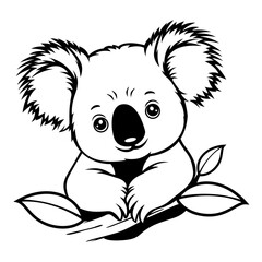 Koala | Cute Koala | Peeking Koala | Adorable Animal | Zoo Animal | Marsupial Animal | Native Animal | Woodland Animal | Original Illustration | Vector and Clipart | Cutfile and Stencil