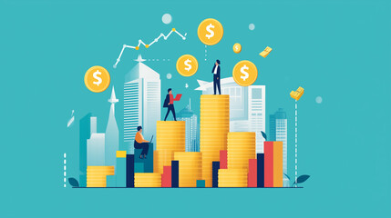 Fototapeta premium Vector illustration design, business concept, investment. 