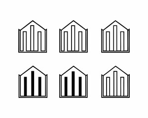 Obraz premium Black and White Economic Performance Icon Set
