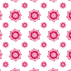 seamless pattern with pink flowers