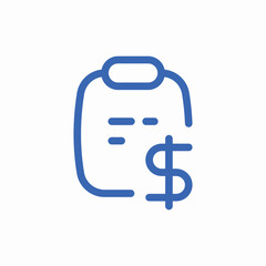 clipboard money icon vector sign